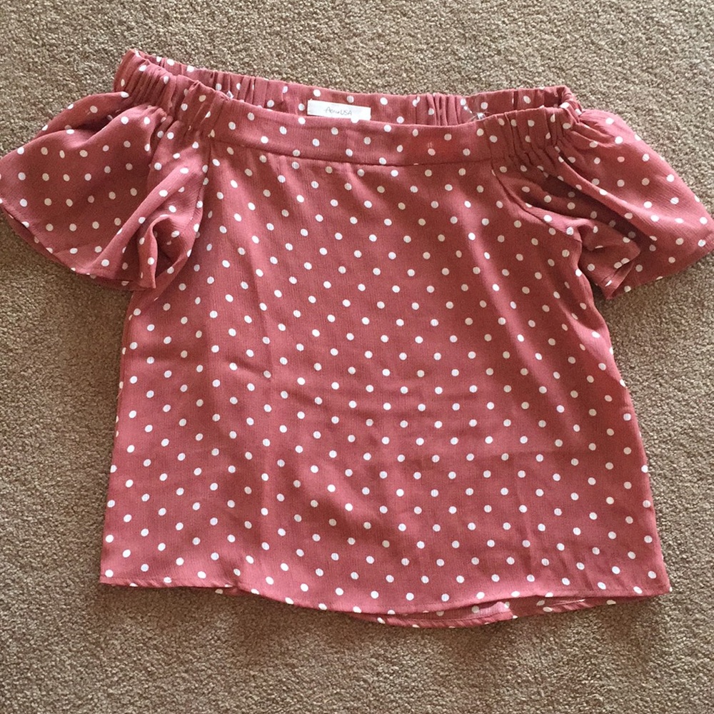 Dark Blush Off Shoulder Top - Picture 4 of 4